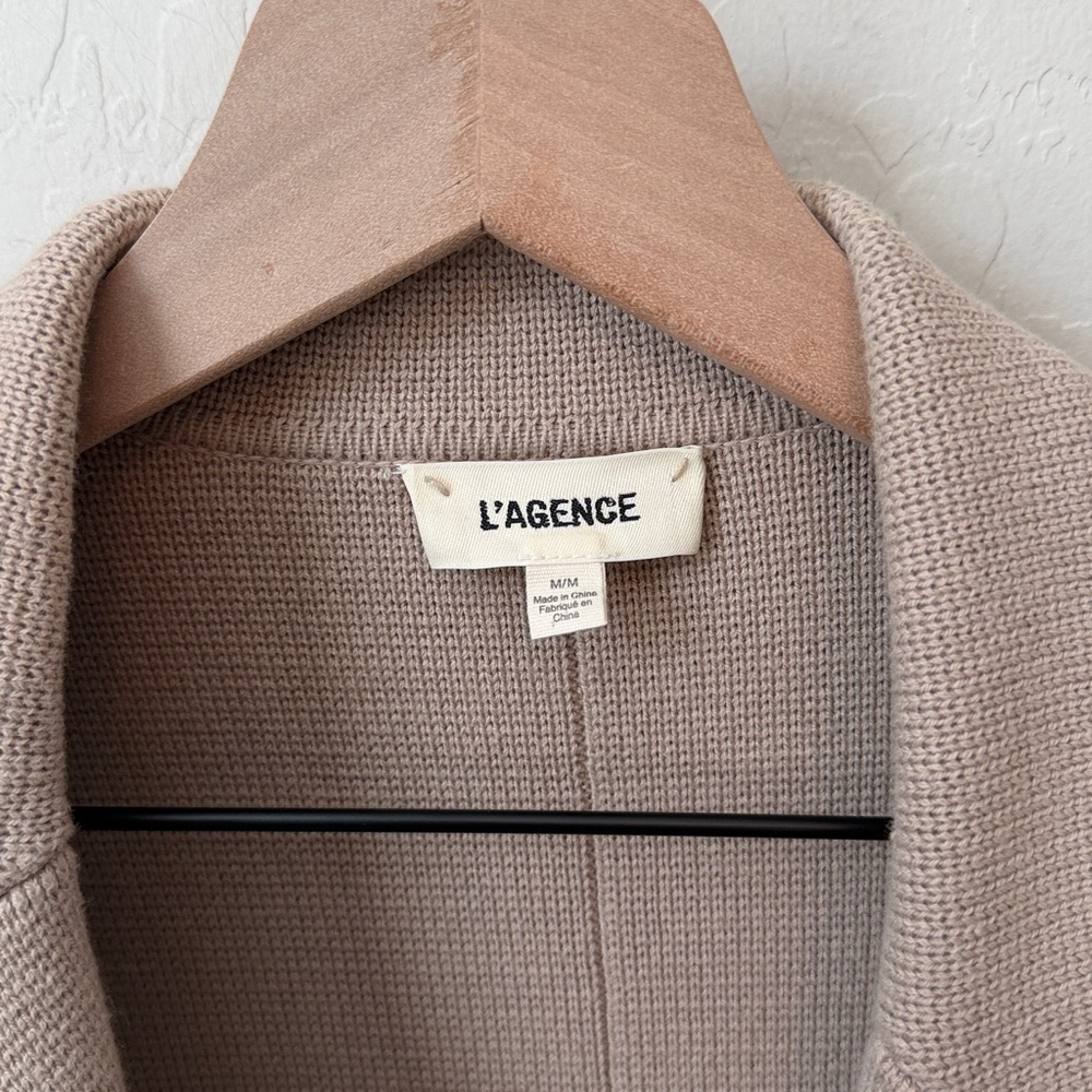 L’AGENCE Lacey Knit Blazer in Khaki Size M - Picture 5 of 11
